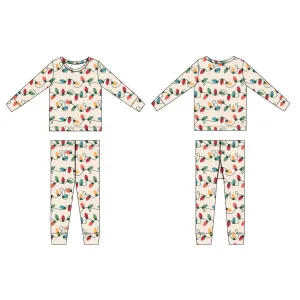 2 Piece Unisex Holiday Lights Pajamas