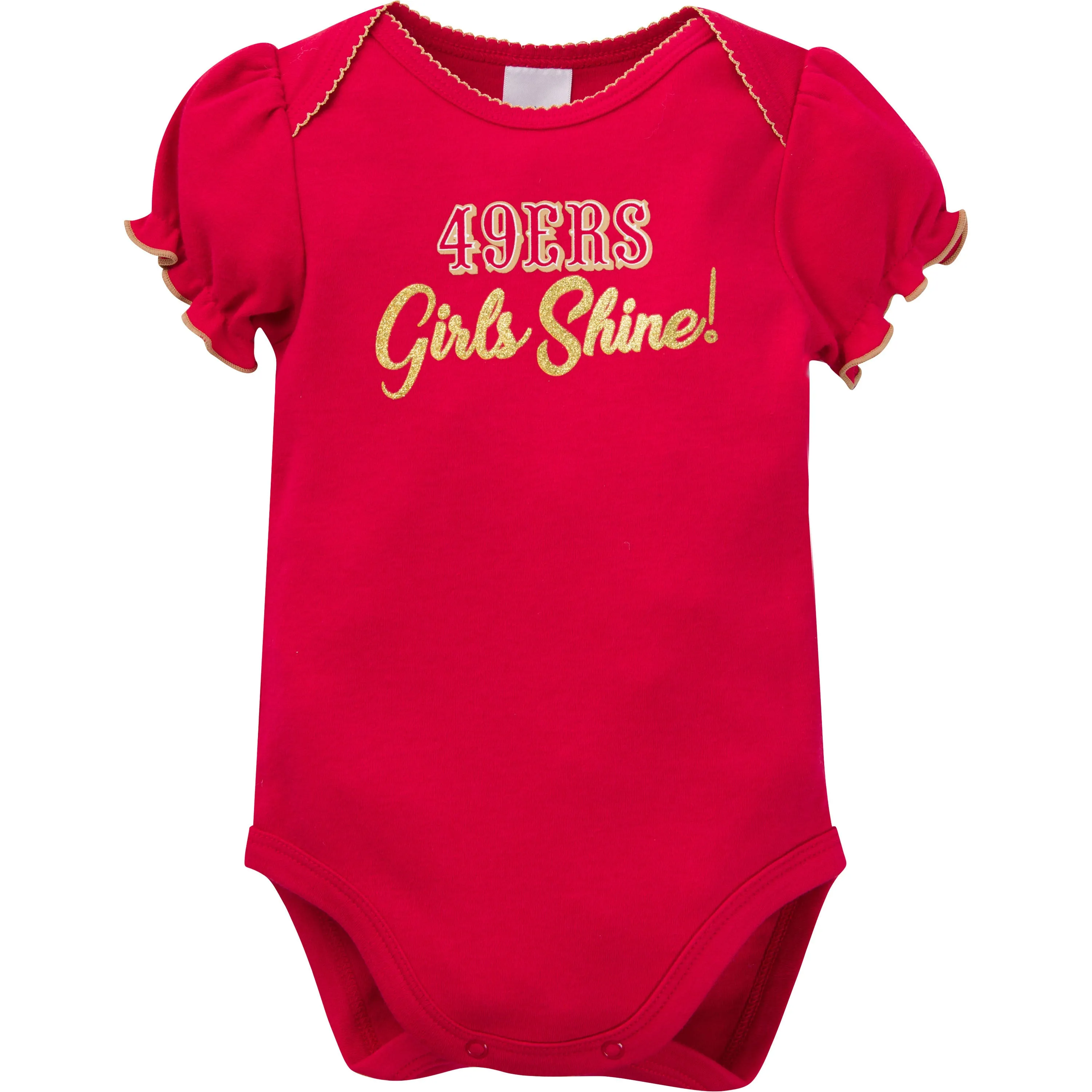 49ers Girls Shine 3 Pack Short Sleeved Bodysuit Set