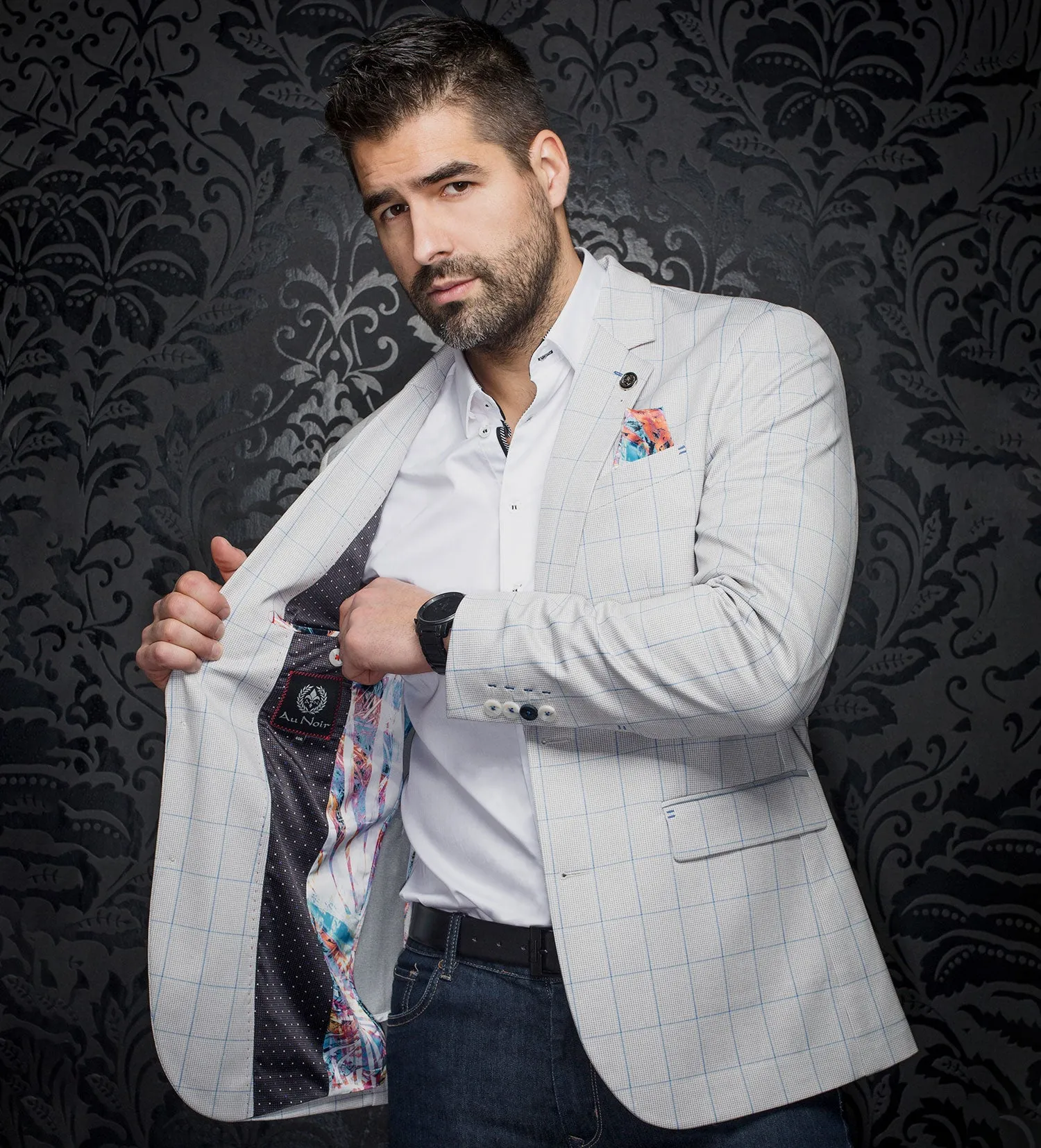 Au Noir Anderson Windowpane Coat