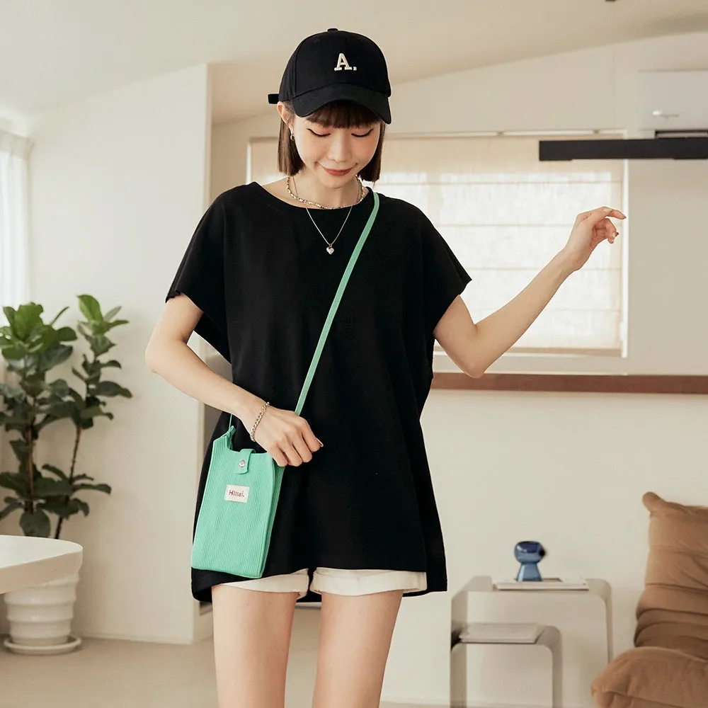 Casual Oversized Back Cutout Cotton Long T-Shirt Top