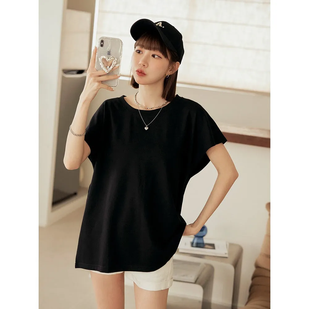 Casual Oversized Back Cutout Cotton Long T-Shirt Top