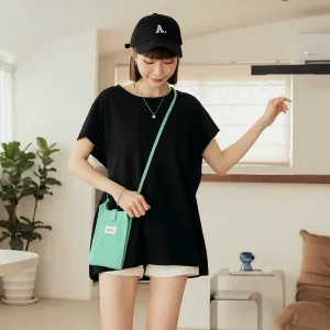Casual Oversized Back Cutout Cotton Long T-Shirt Top