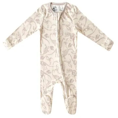 Copper Pearl Jurassic Park Fossils Zip-up Footie