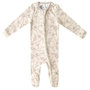 Copper Pearl Jurassic Park Fossils Zip-up Footie