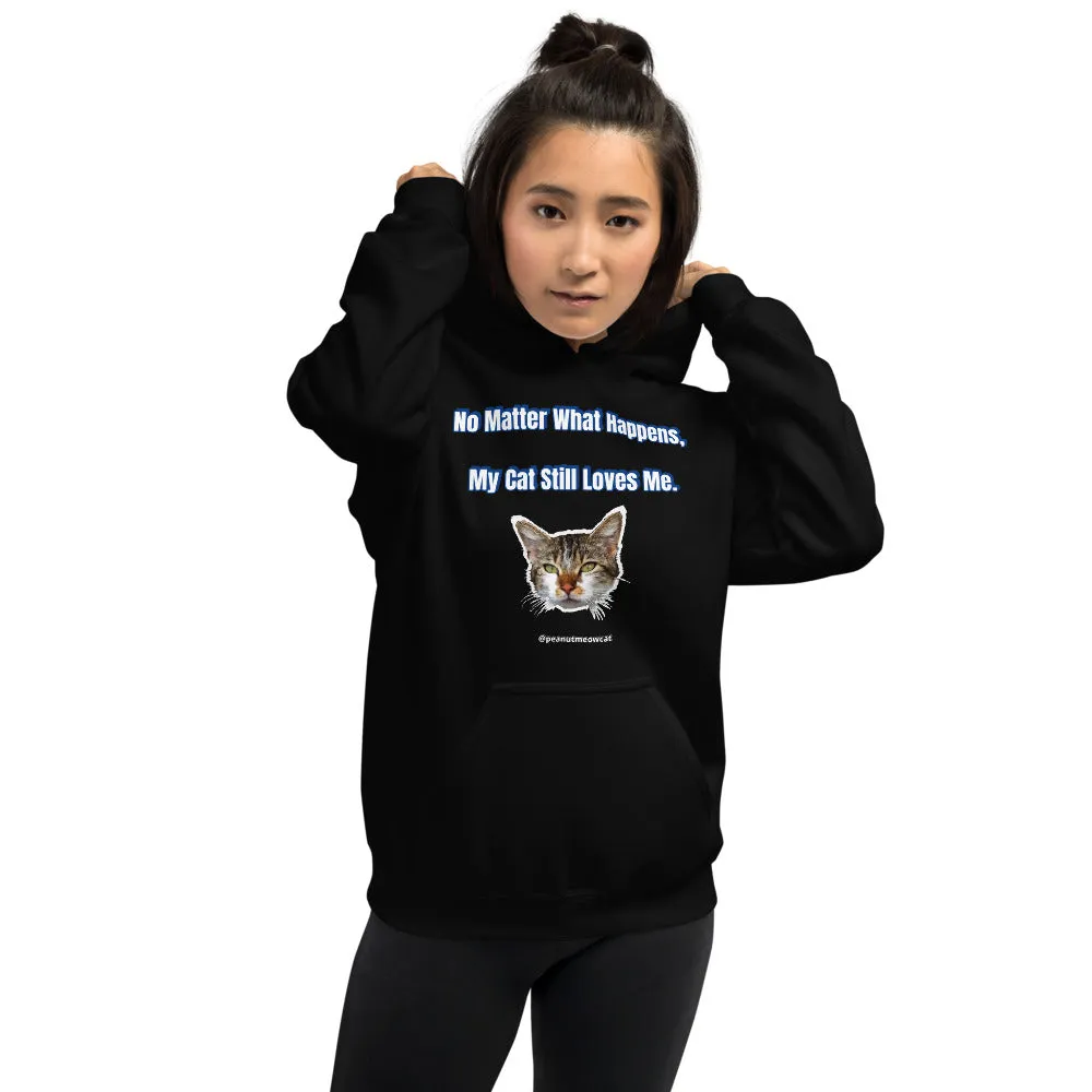 Cute Cat Print Unisex Hoodie, Cute Cat Lover's Cotton Sweatshirt-Printed in USA/EU(US Size: S-5XL)
