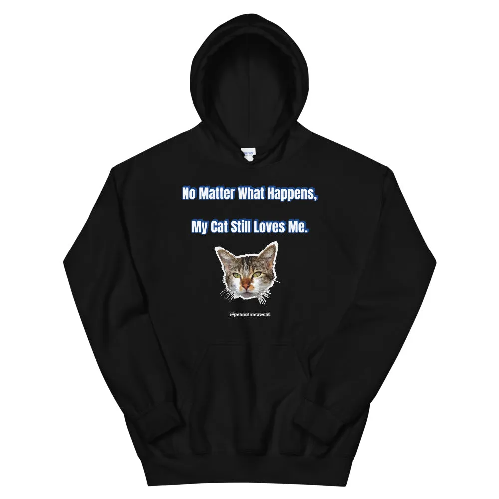 Cute Cat Print Unisex Hoodie, Cute Cat Lover's Cotton Sweatshirt-Printed in USA/EU(US Size: S-5XL)