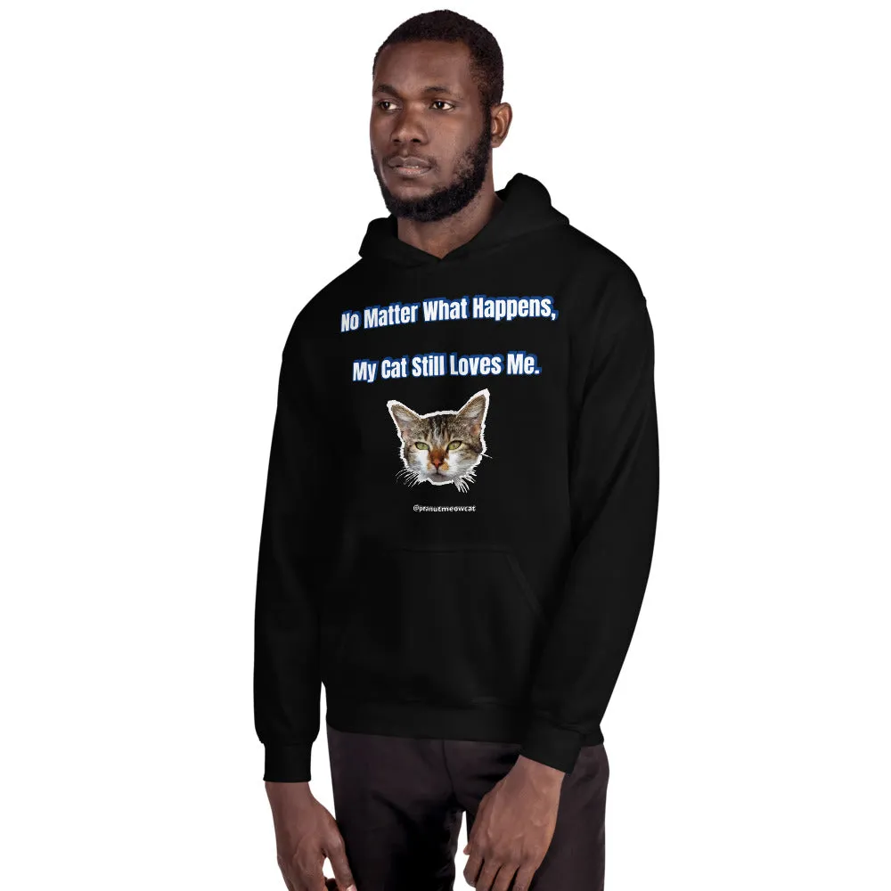 Cute Cat Print Unisex Hoodie, Cute Cat Lover's Cotton Sweatshirt-Printed in USA/EU(US Size: S-5XL)