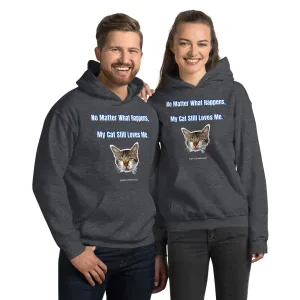 Cute Cat Print Unisex Hoodie, Cute Cat Lover's Cotton Sweatshirt-Printed in USA/EU(US Size: S-5XL)
