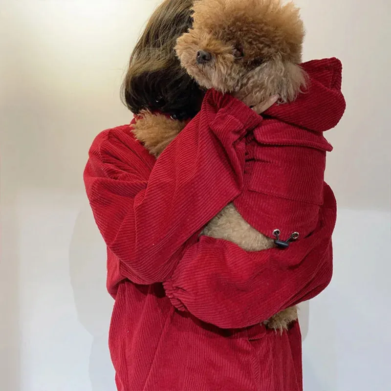 Dog Owner Matching Clothes Warm Dog Coat Jacket Winter Pet Clothes For Medium Large Dogs Costume Ropa Perro Pet Matching Clothes Pug