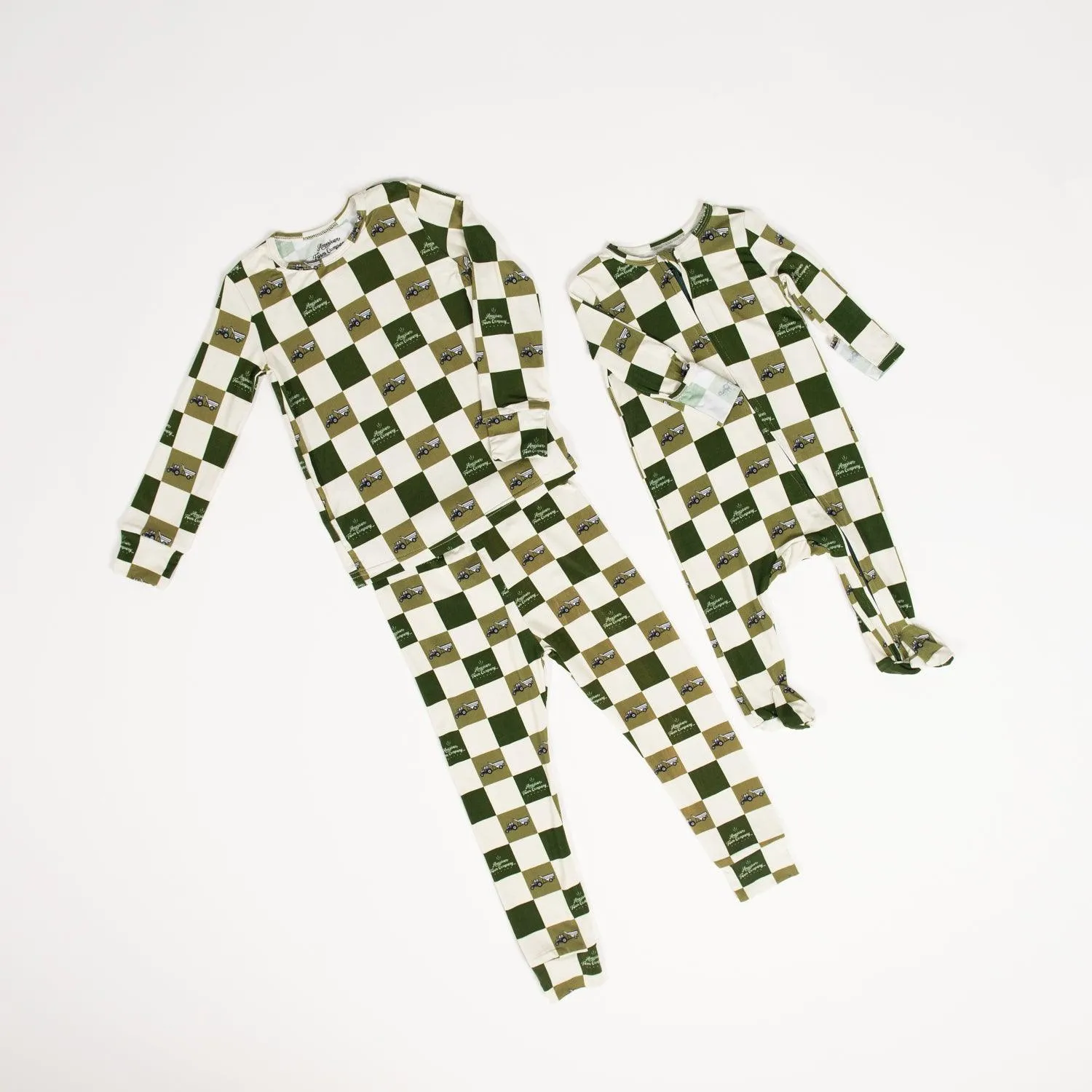 Grain Cart Checkers Toddler/Youth Bamboo Pajamas