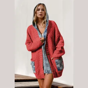 Jentry Denim Spliced Cardigan