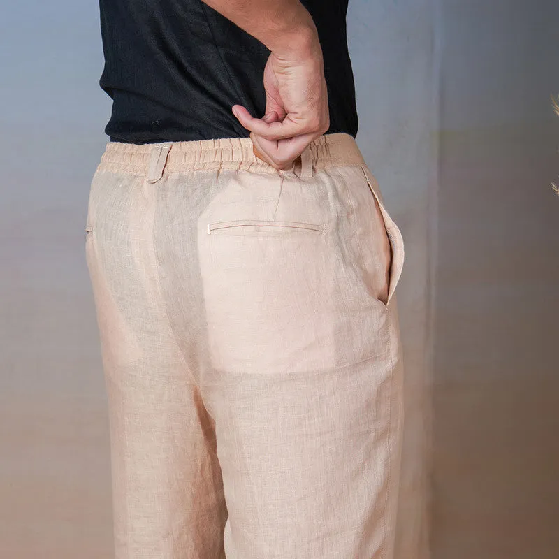 Linen Trouser Pants for Men | Swiss Coffee