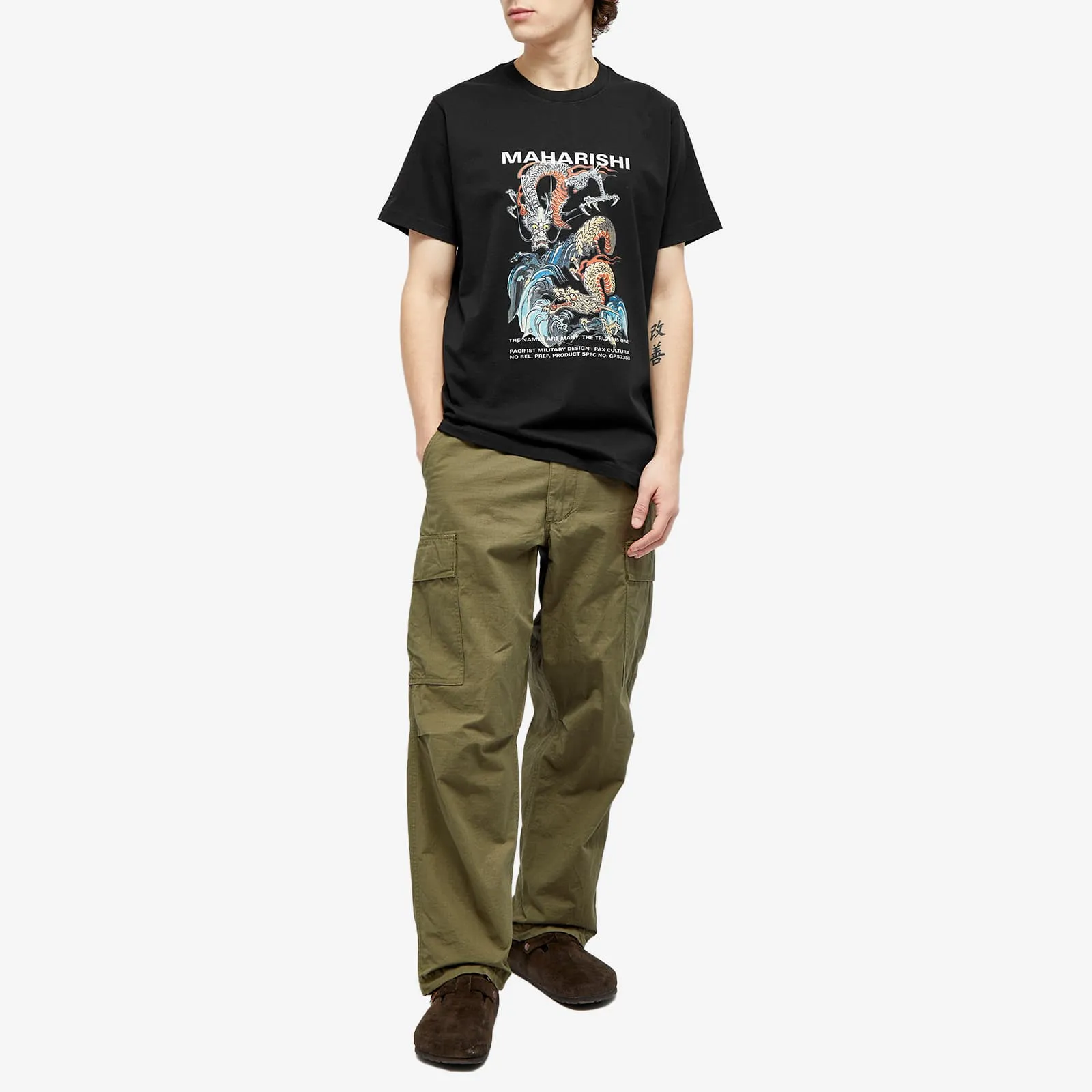 Maharishi Double Dragon T-shirt, black