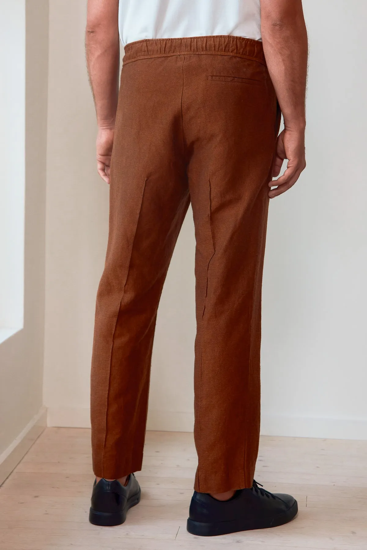 MAX trousers winter linen cognac