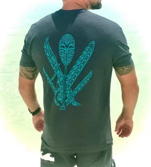 Men’s Paddle God T-Shirt Charcoal/Teal