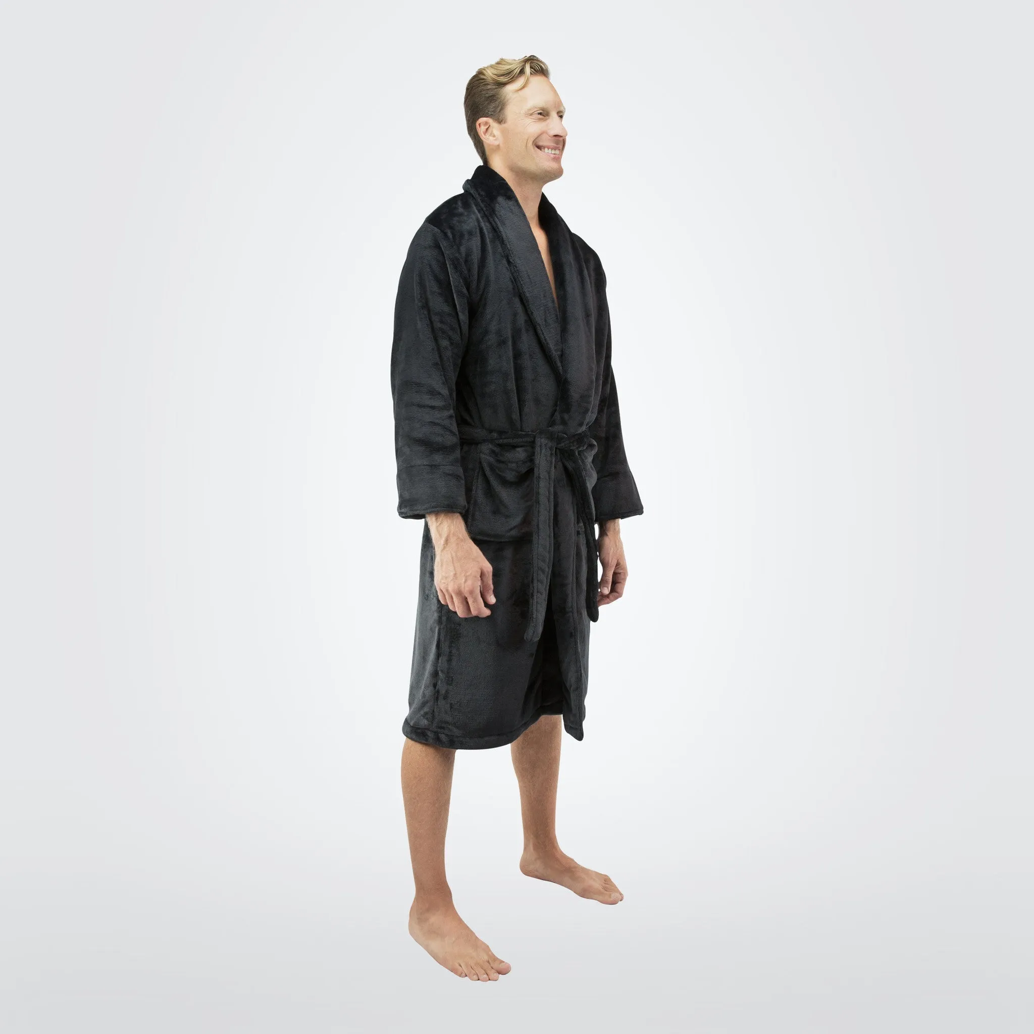 Men's Tahoe Shawl Collar Microfleece Bathrobe