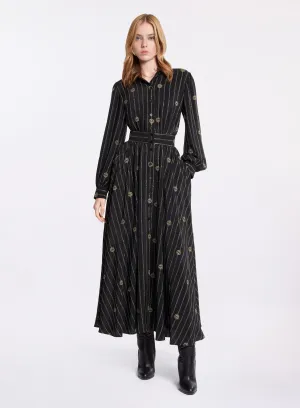 Metallic Pinstripe Dress