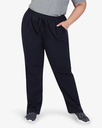 Milly Straight Cut Active Cotton Pants - Dark Blue