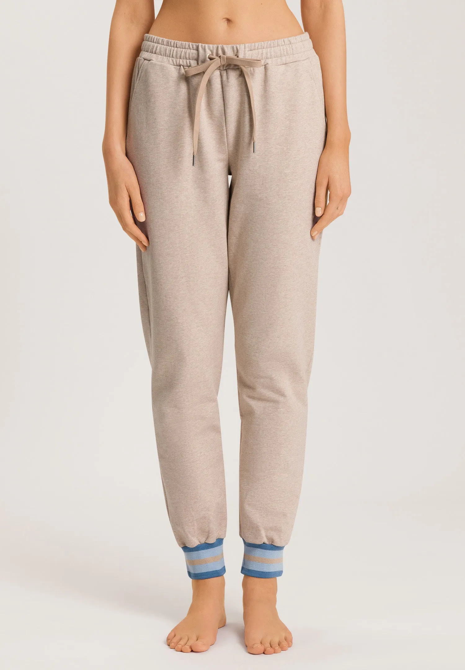 Natural Living Cotton Drawstring Lounge Pants | Camel Melange 78851-2895