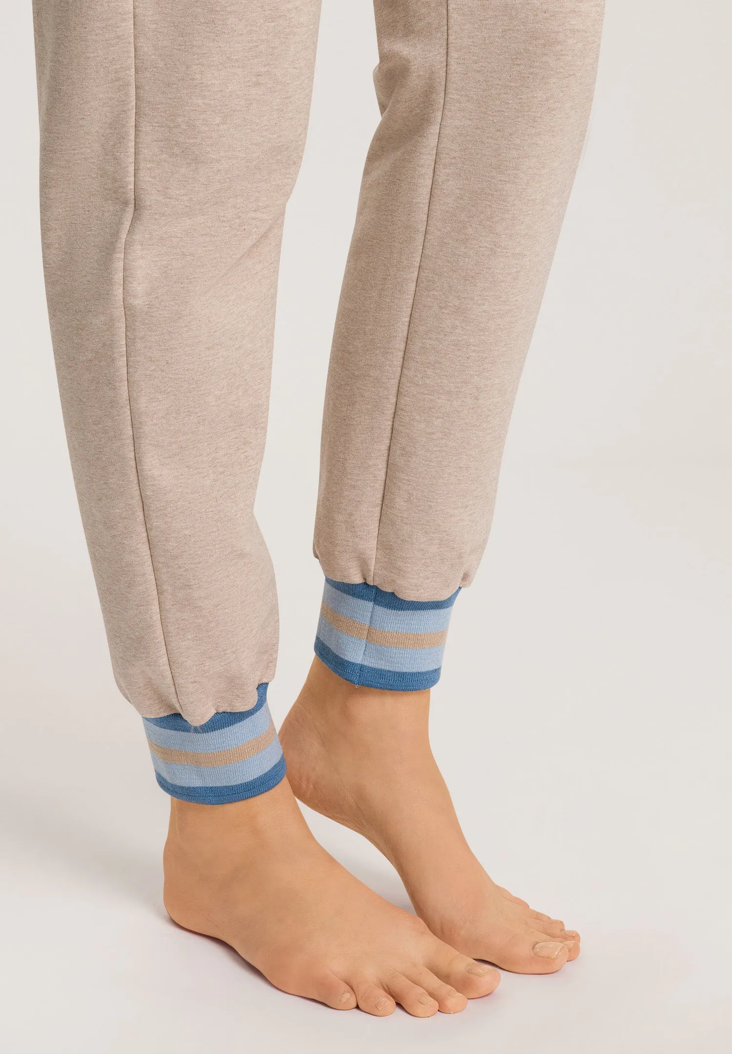 Natural Living Cotton Drawstring Lounge Pants | Camel Melange 78851-2895