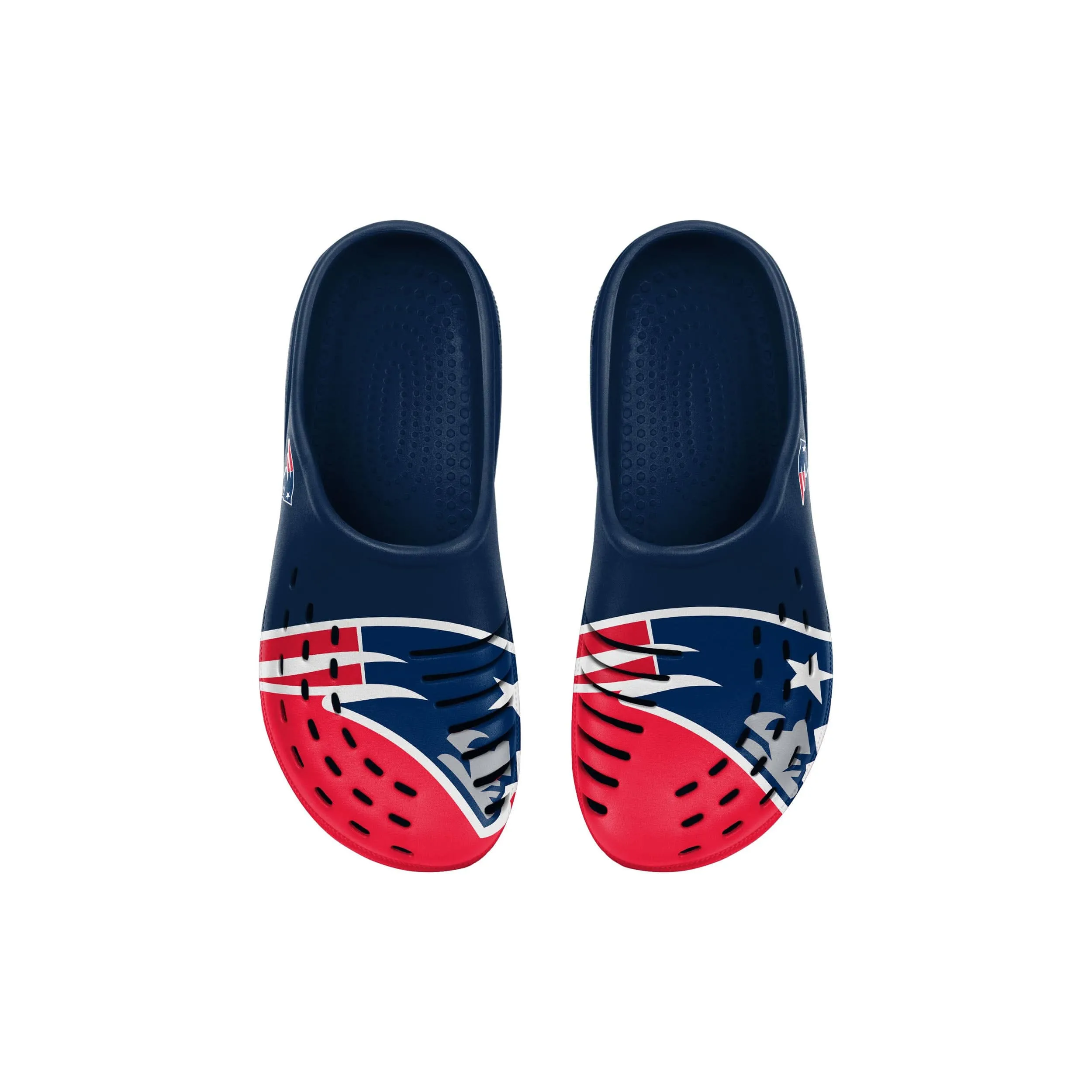 New England Patriots NFL Youth Colorblock Big Logo Clog