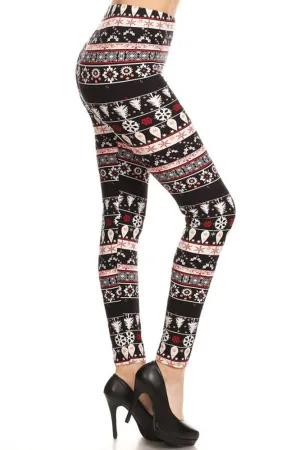 Night Time in Christmas Design Plus Size Leggings