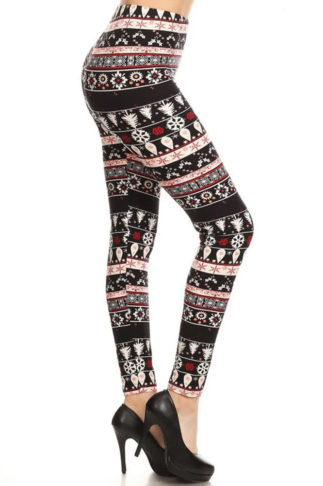 Night Time in Christmas Design Plus Size Leggings