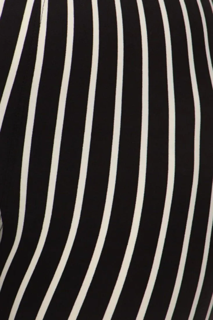 Pinstripe Design Leggings Plus Size