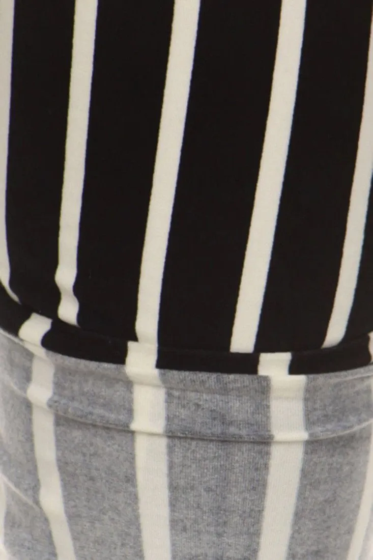 Pinstripe Design Leggings Plus Size