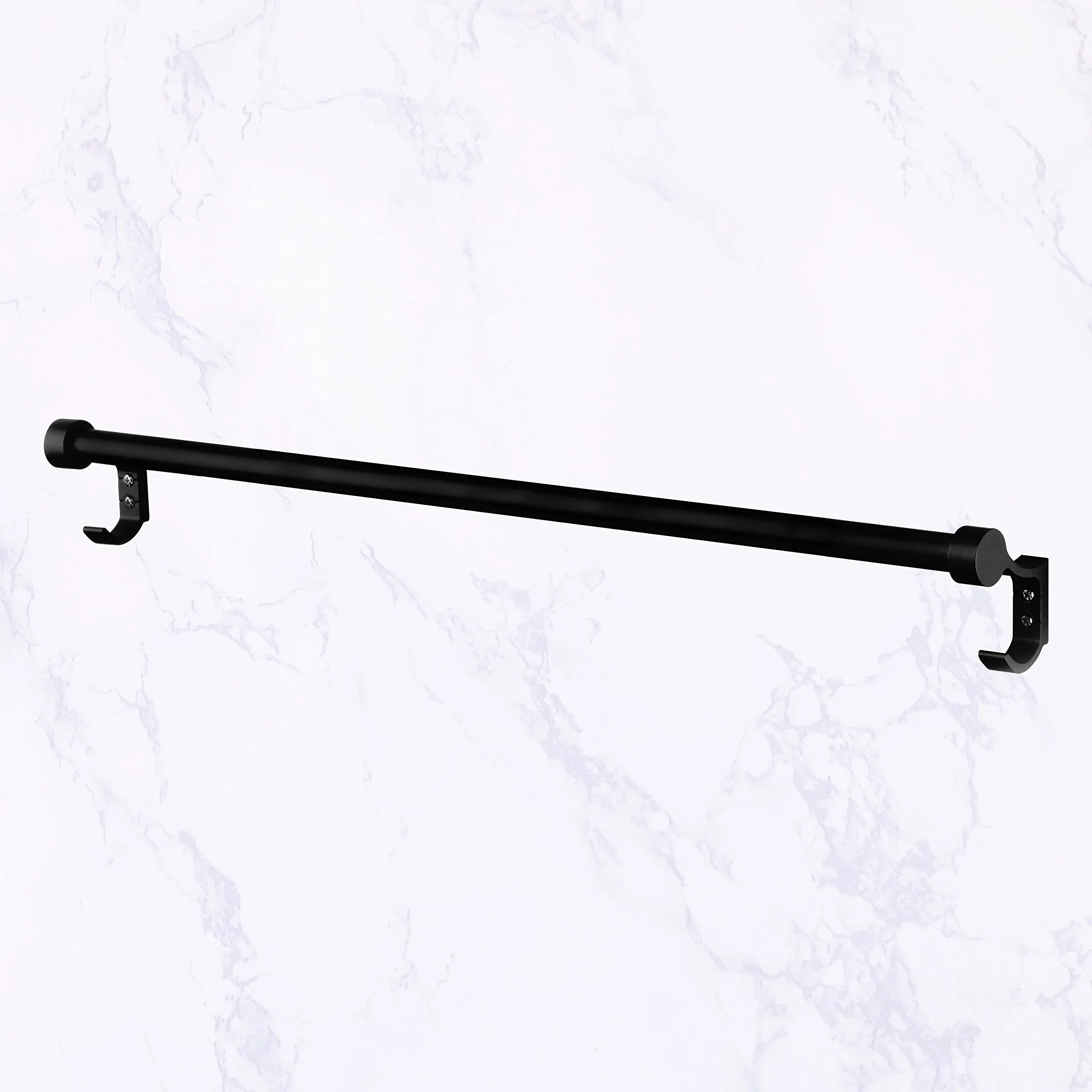 Plantex Aluminium Towel Holder Rod/Hanger/Stand/Rack with Side Hooks for Bathroom & Kitchen – Bathroom/Kitchen Accessories (24 Inch-Black)