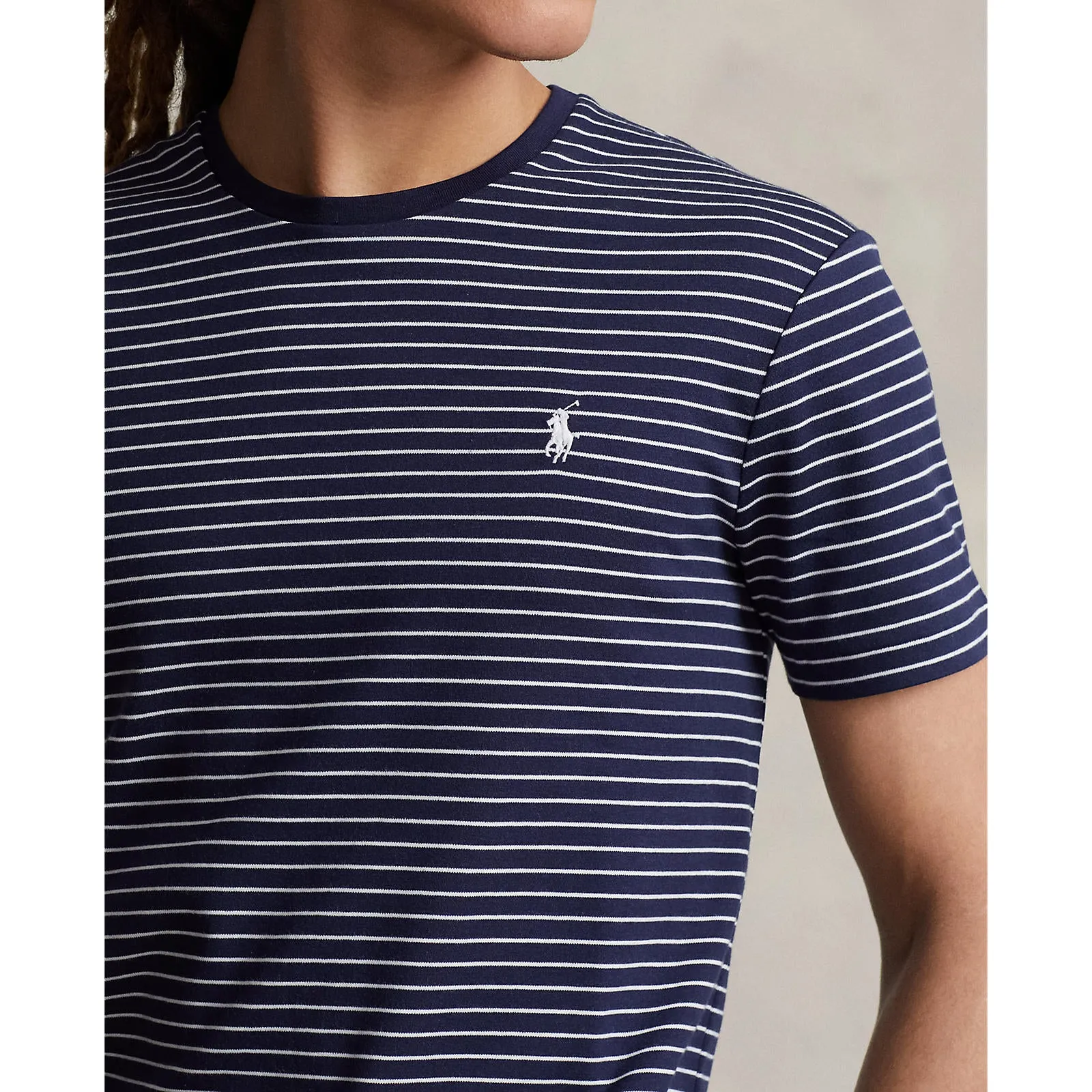 Polo Ralph Lauren - Custom Slim Fit Soft Cotton T-Shirt - French Navy/White