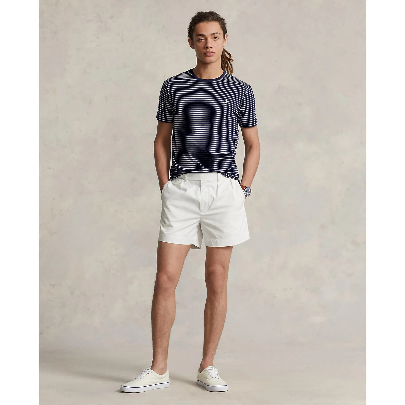 Polo Ralph Lauren - Custom Slim Fit Soft Cotton T-Shirt - French Navy/White