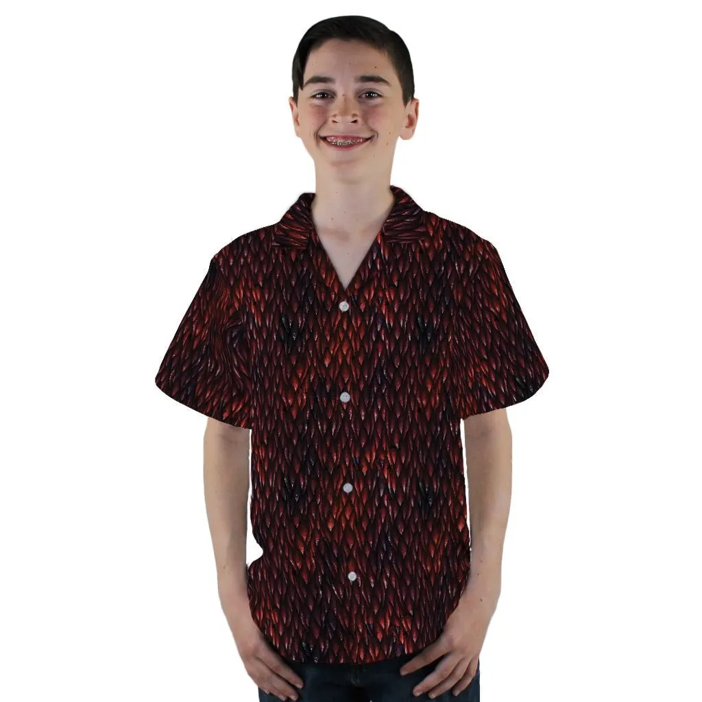 Red Dragon Scales Dnd Youth Hawaiian Shirt