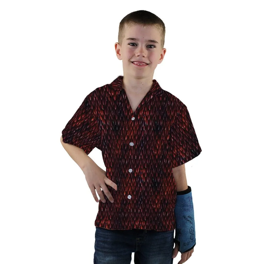 Red Dragon Scales Dnd Youth Hawaiian Shirt