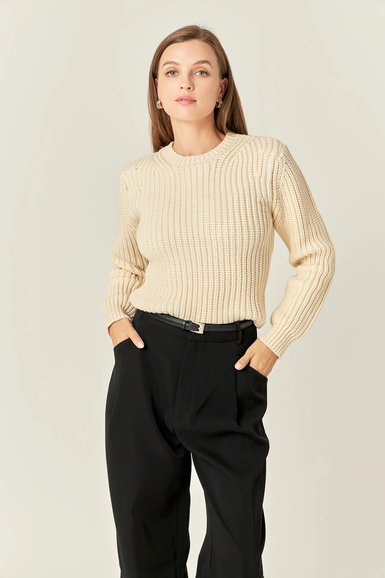 Round-neck Knit Sweater