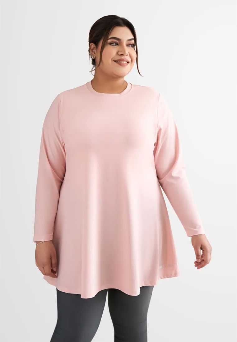 Sabine Skirted Modest Swimwear Set - Pink Grey