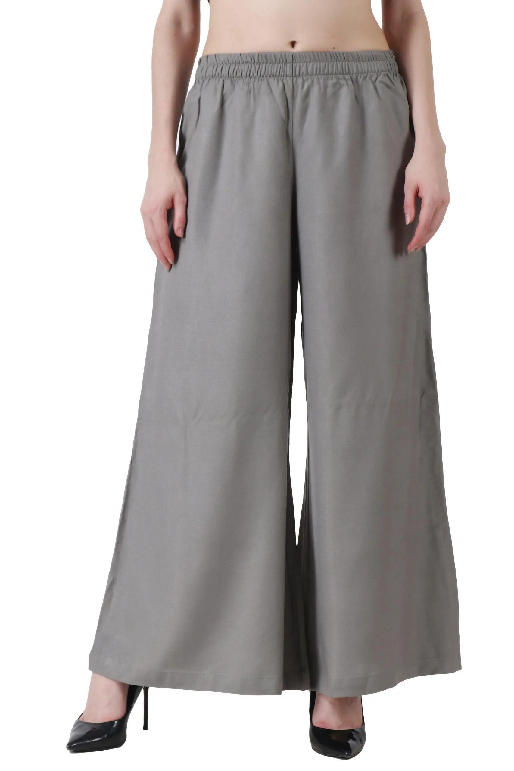 Solid Flared Palazzo