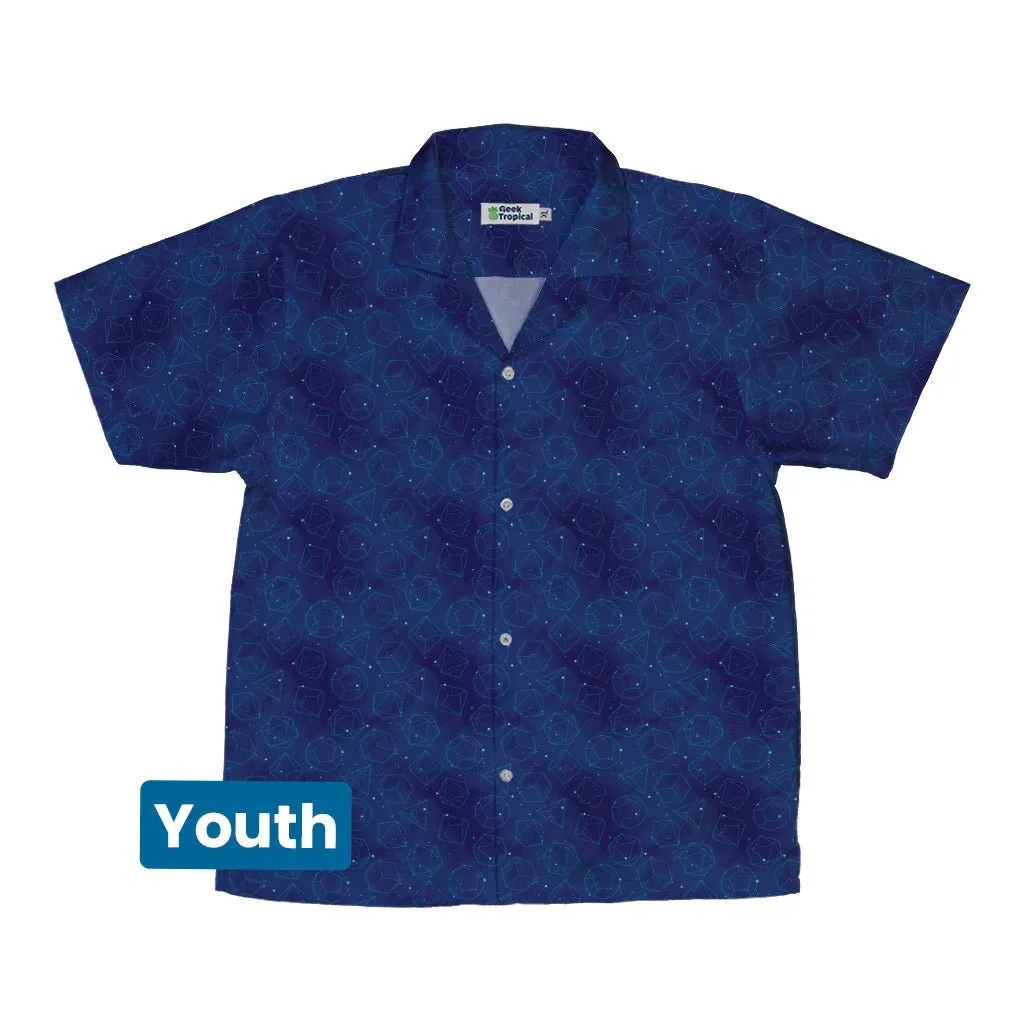 Space RPG Dice Blue Dnd Youth Hawaiian Shirt