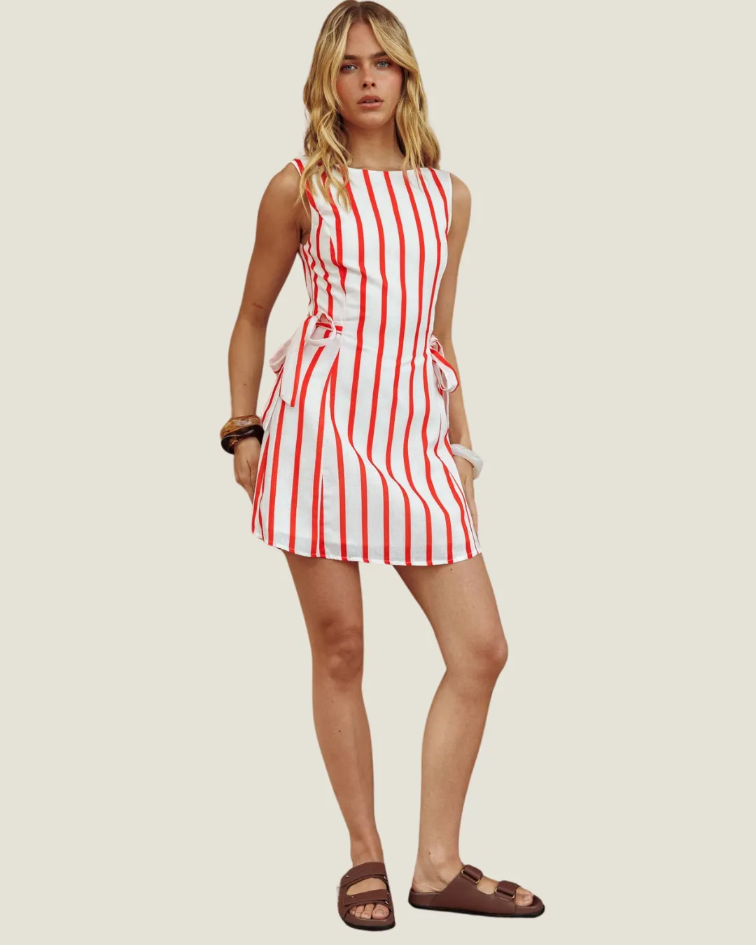 The Cove: Striped Sleeveless Mini Dress
