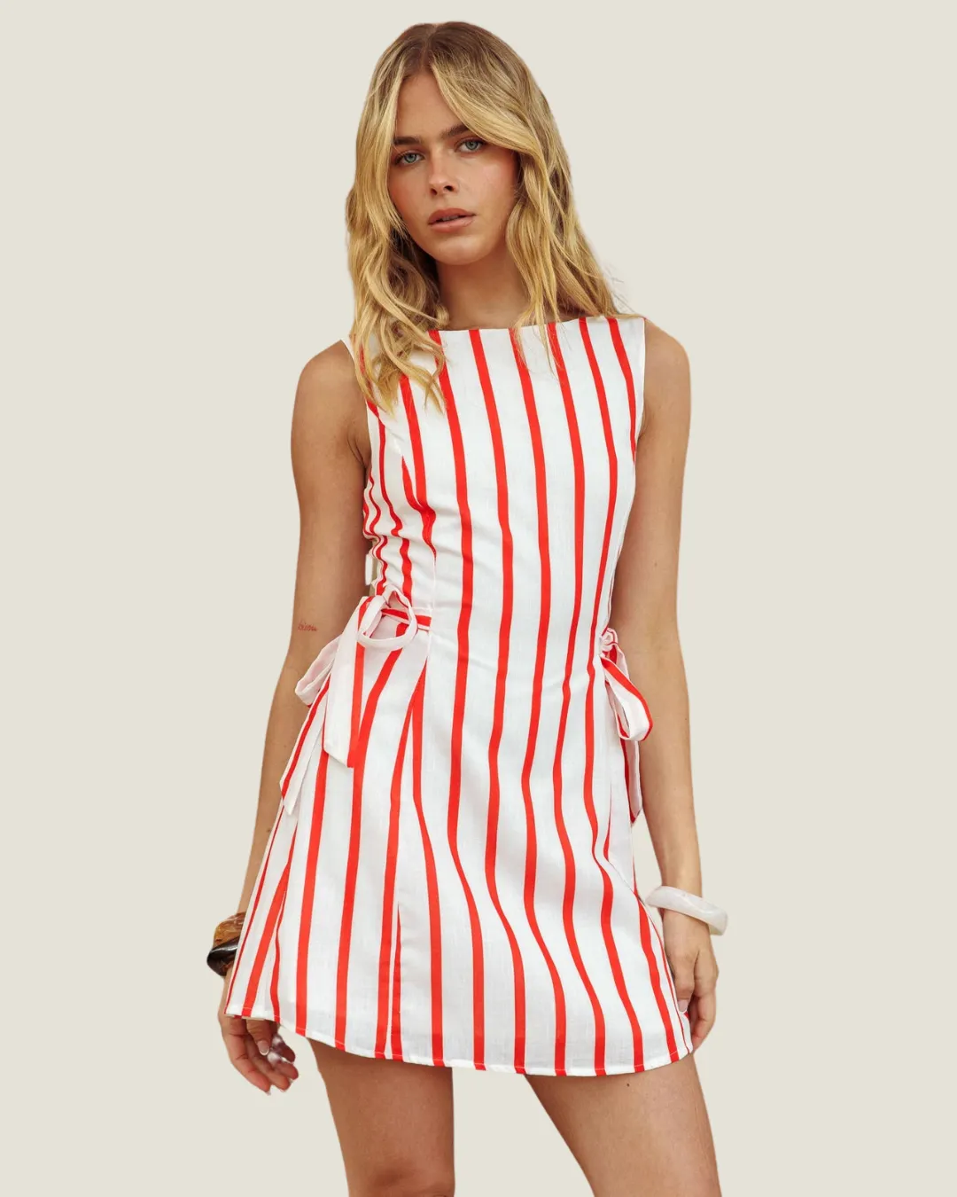 The Cove: Striped Sleeveless Mini Dress