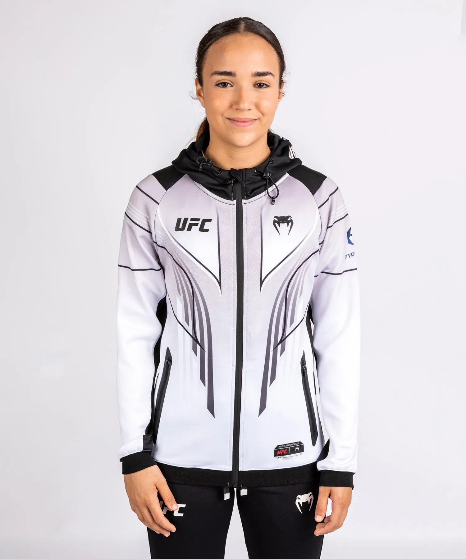 UFC Venum Personalized Authentic Fight Night 2.0 Women's Walkout Hoodie - White