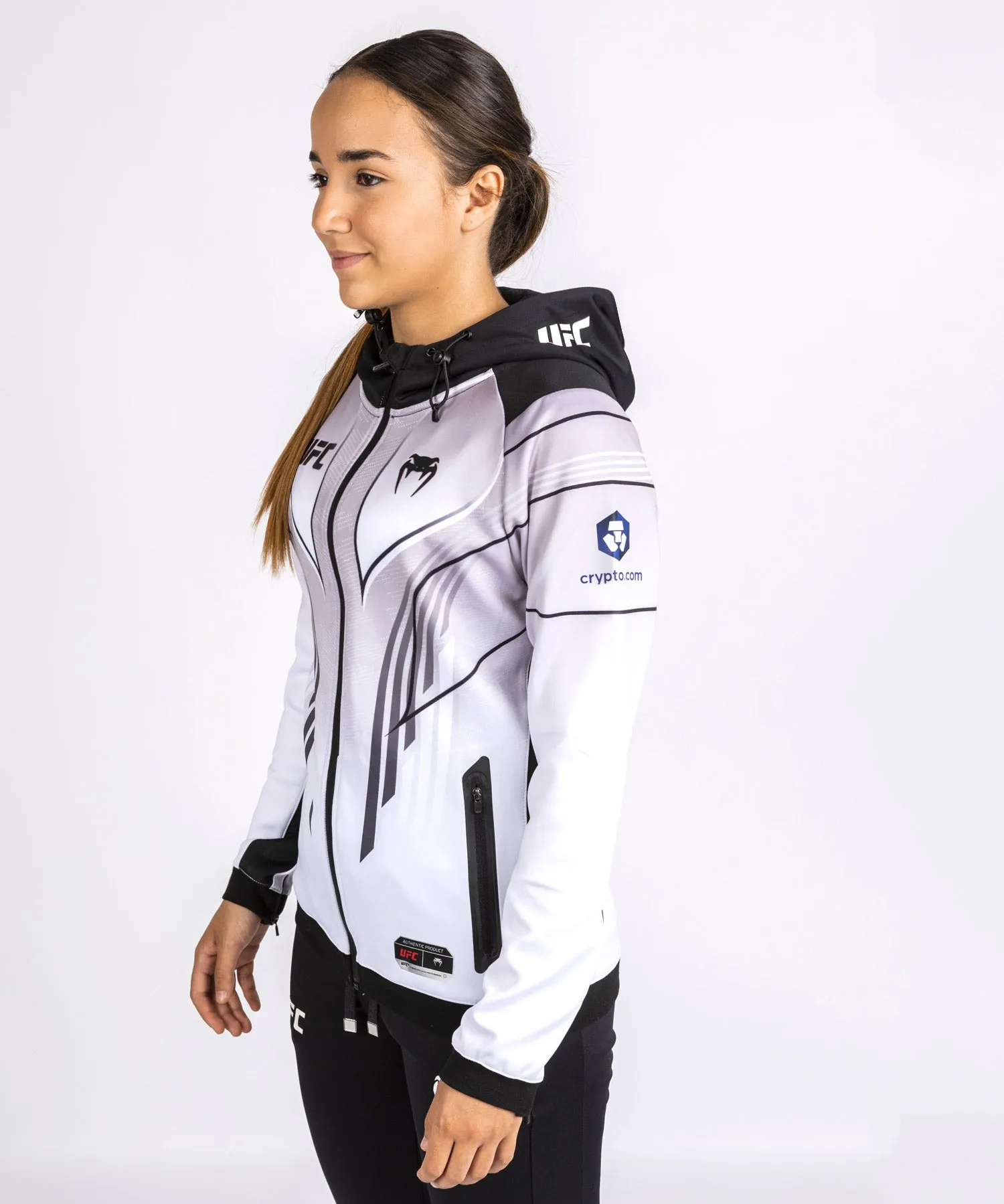 UFC Venum Personalized Authentic Fight Night 2.0 Women's Walkout Hoodie - White