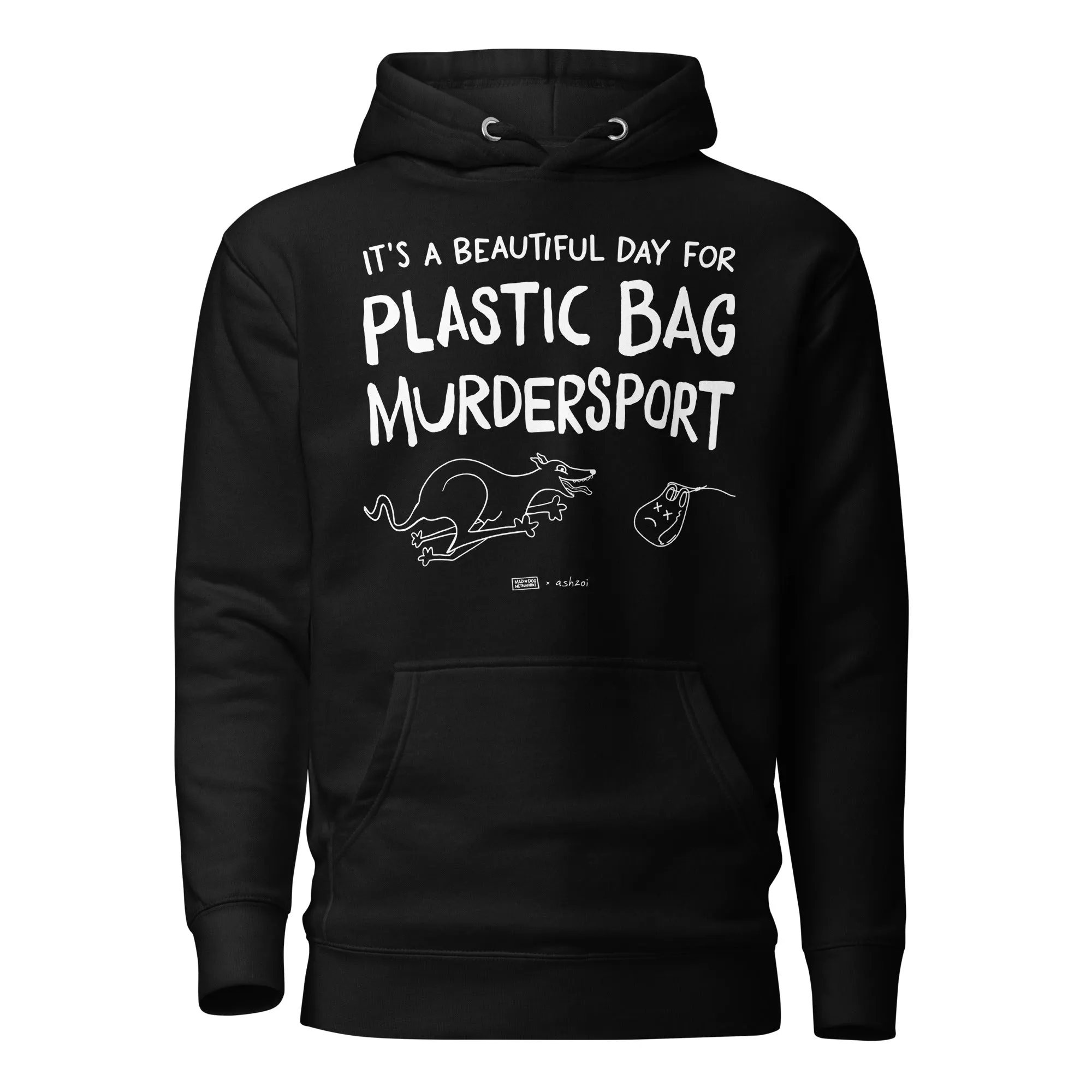 unisex hoodie: plastic bag murdersport (sighthound version)