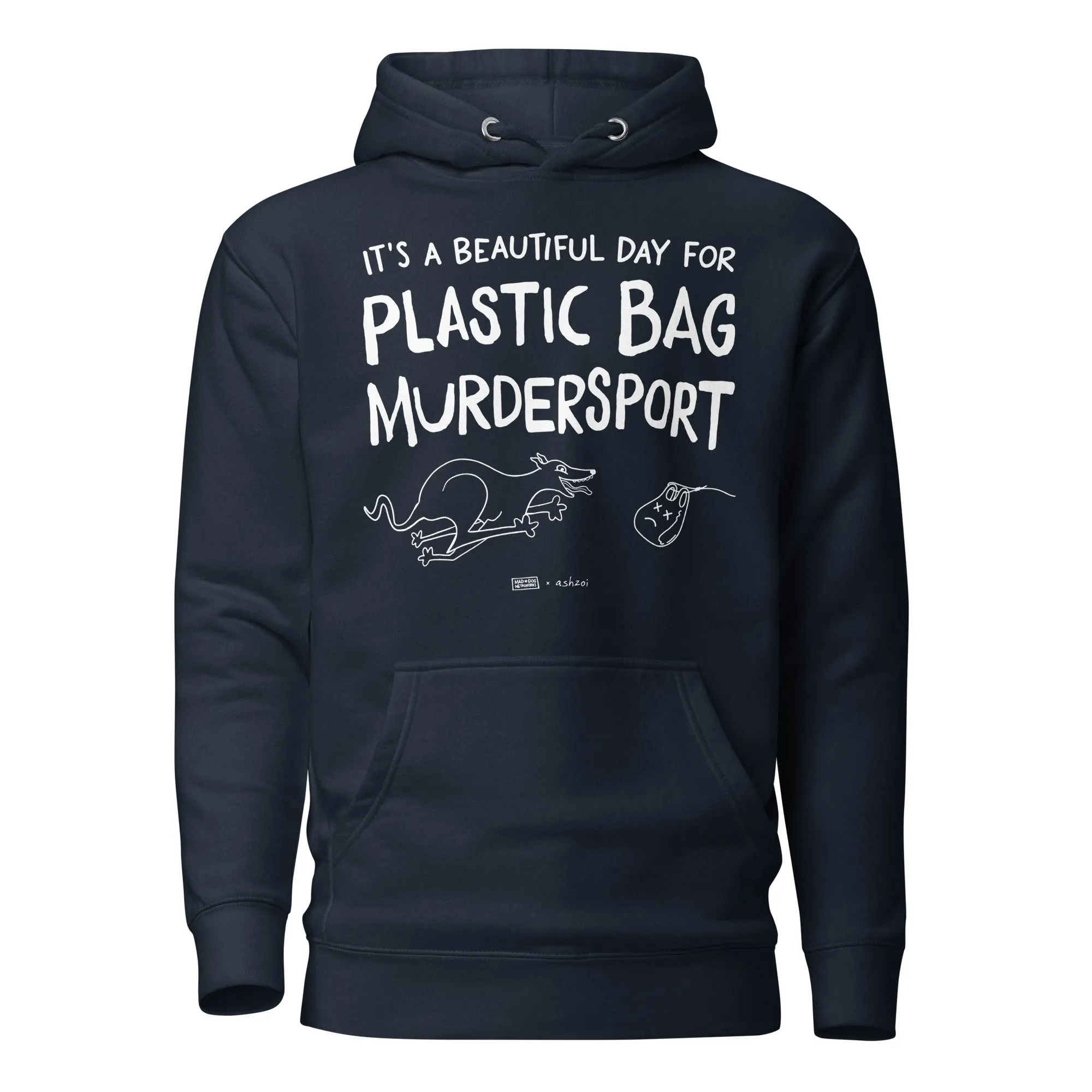 unisex hoodie: plastic bag murdersport (sighthound version)