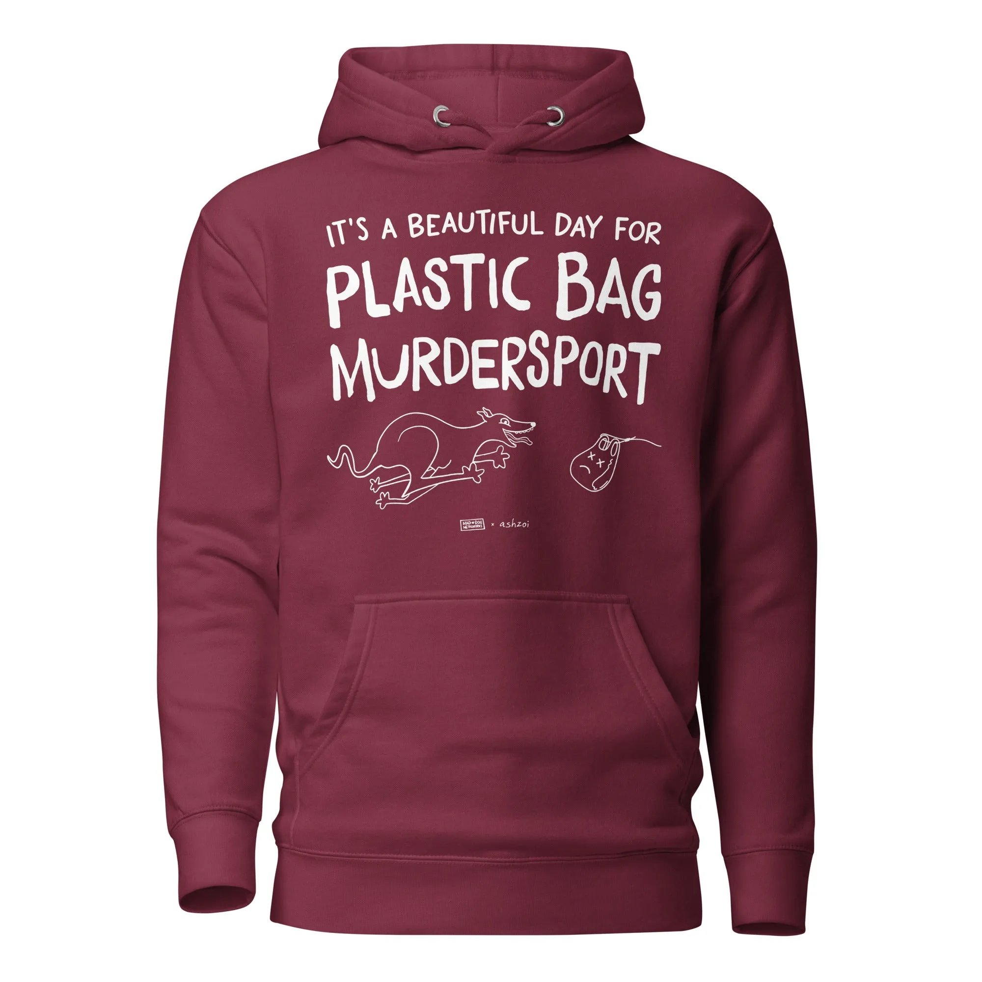 unisex hoodie: plastic bag murdersport (sighthound version)
