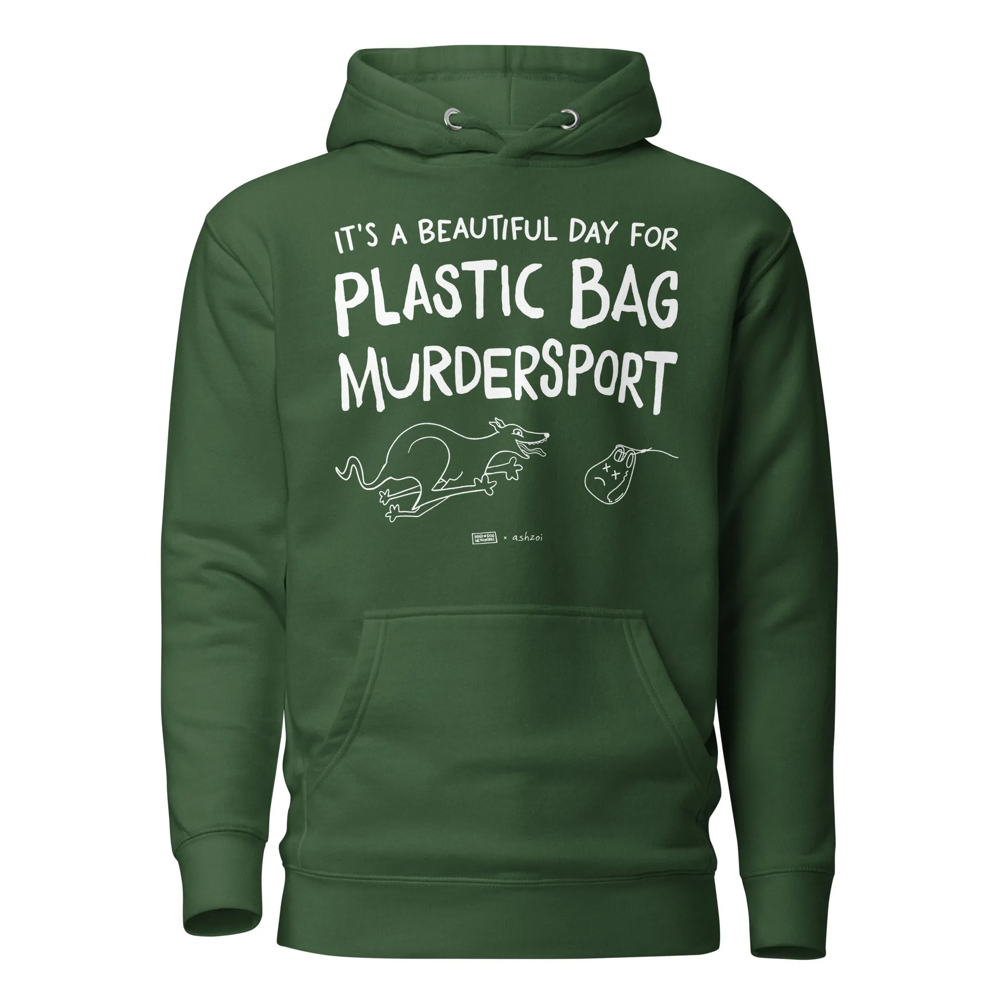 unisex hoodie: plastic bag murdersport (sighthound version)