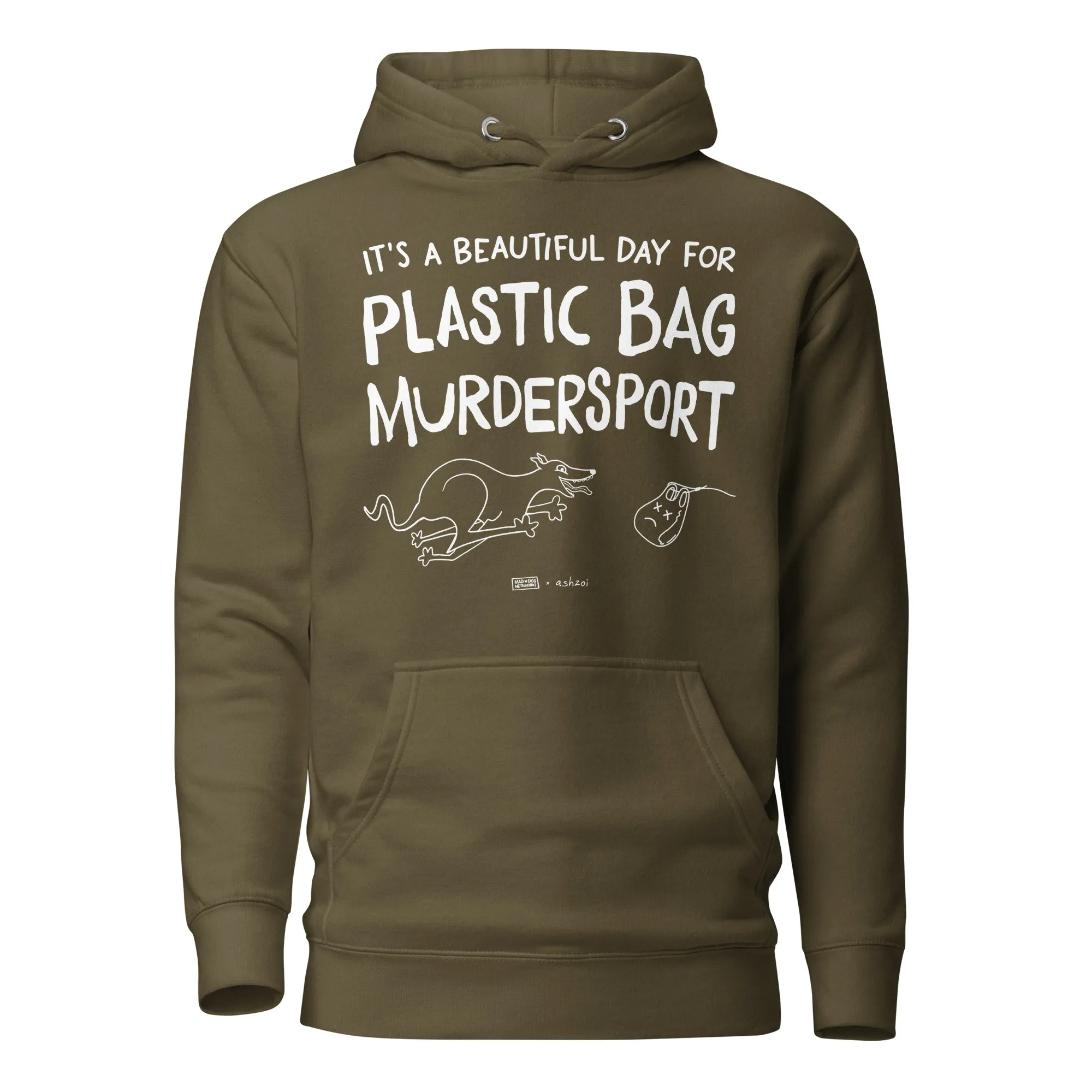 unisex hoodie: plastic bag murdersport (sighthound version)