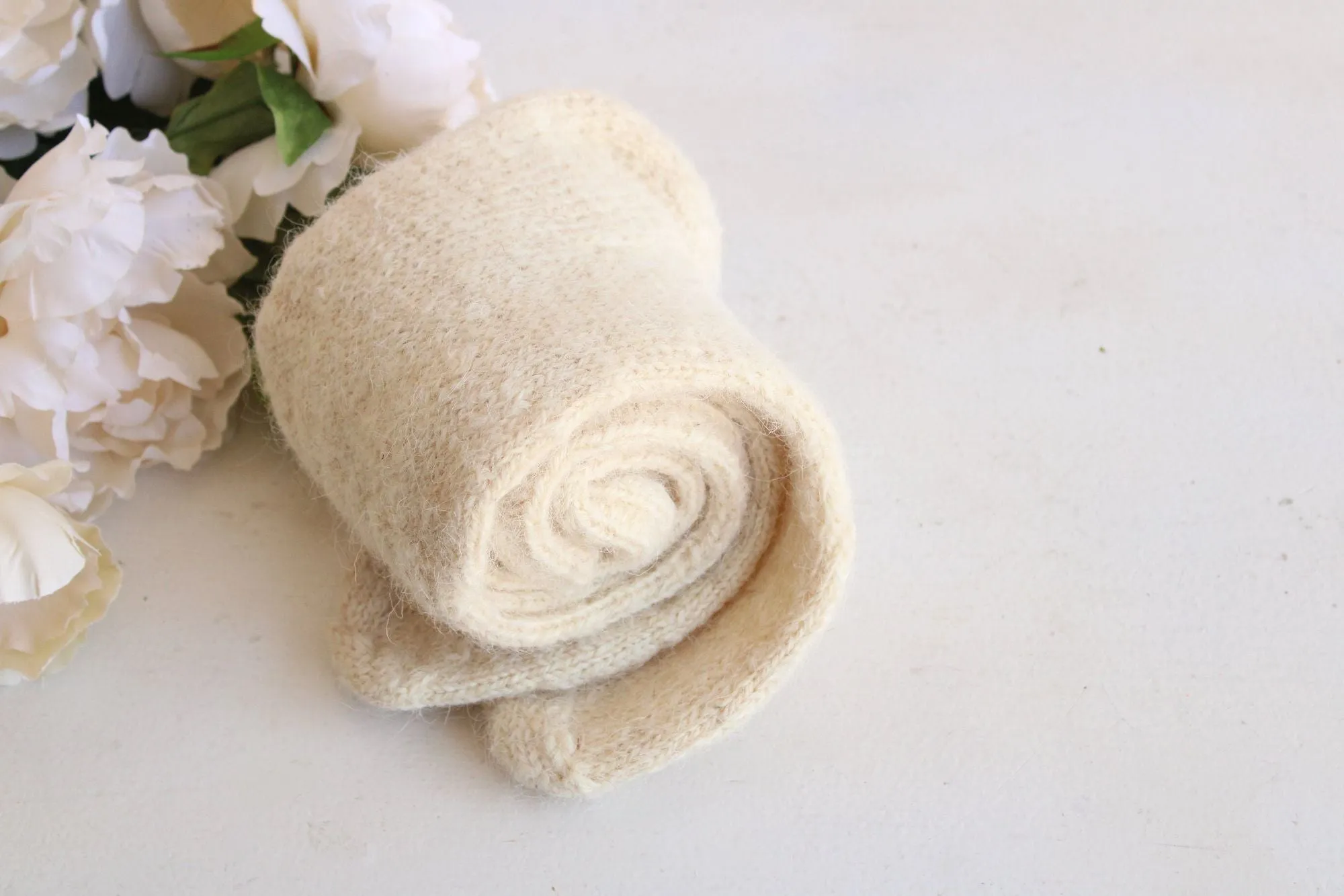 Vintage  Ivory Knit Wool Socks