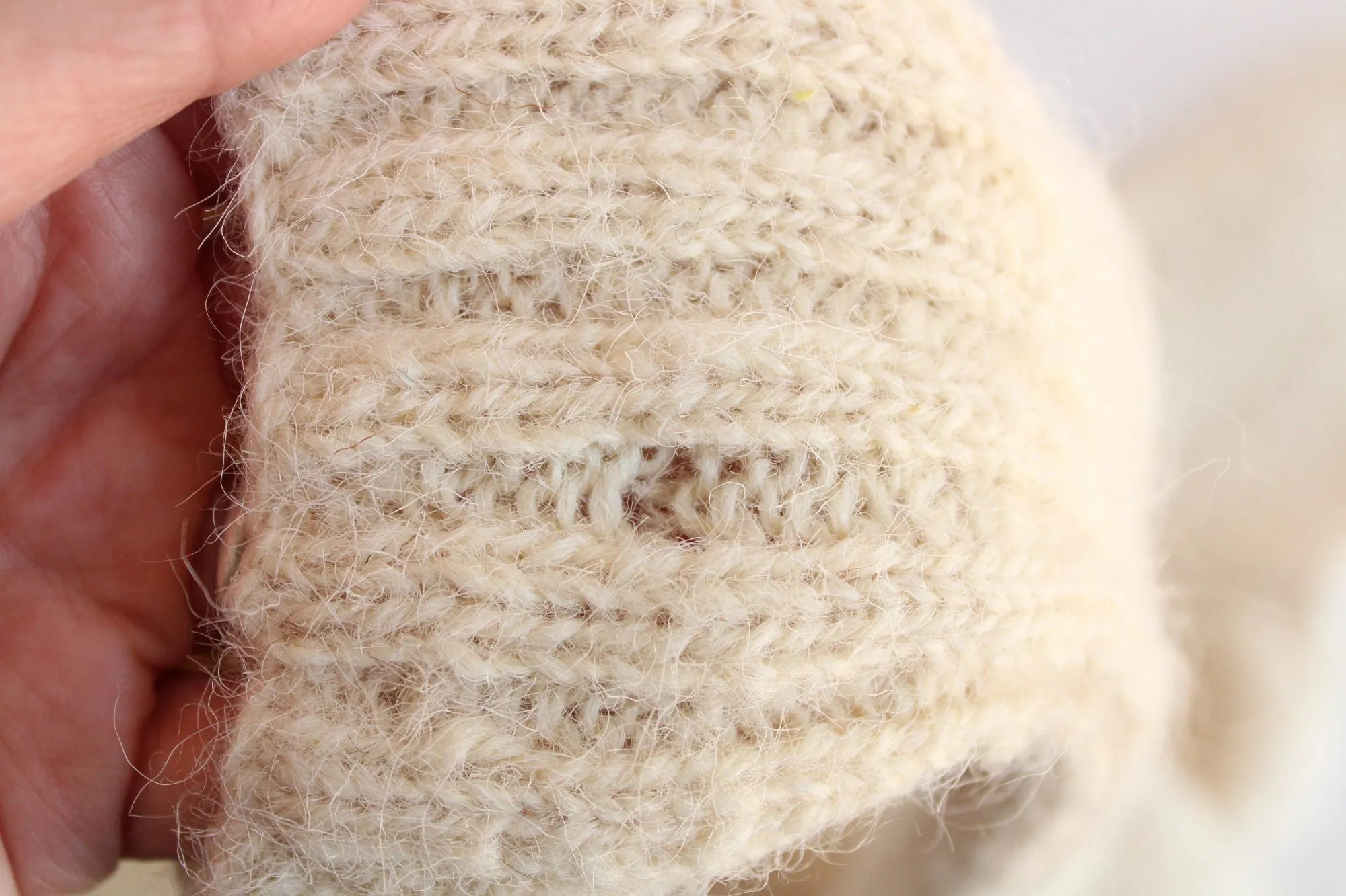 Vintage  Ivory Knit Wool Socks