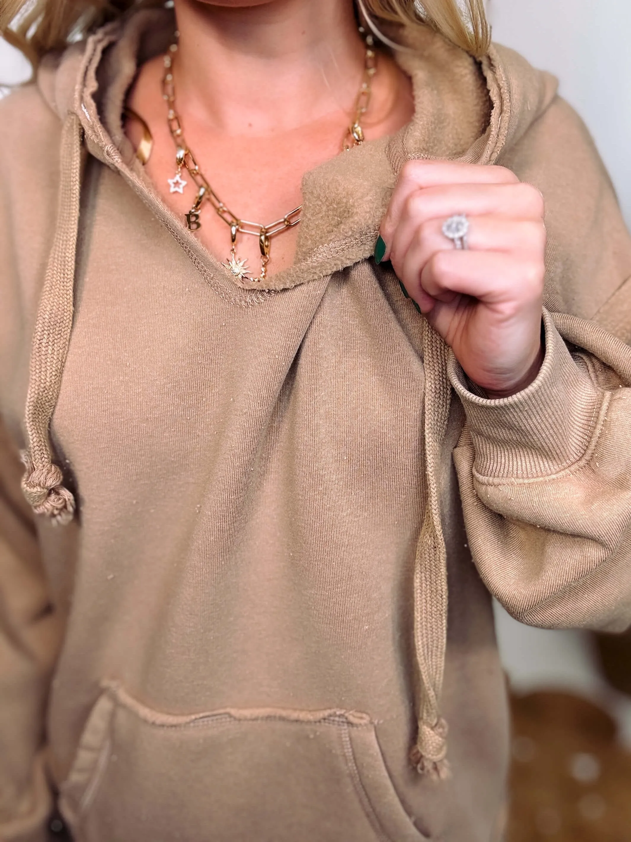 Vintage Washed Mocha Soft Brushed Hoodie
